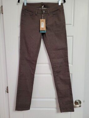 NWT prAna, Kayla Slim Jeans, Volcanic Plum / Earthy Brown, Size 25